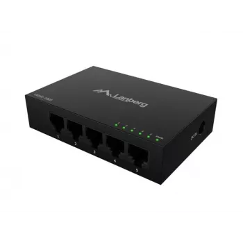 Võrgukommutaator LANBERG DSM1-1005 5x 1 Gb/s haldamata töölaua, metallkorpuses, 12V