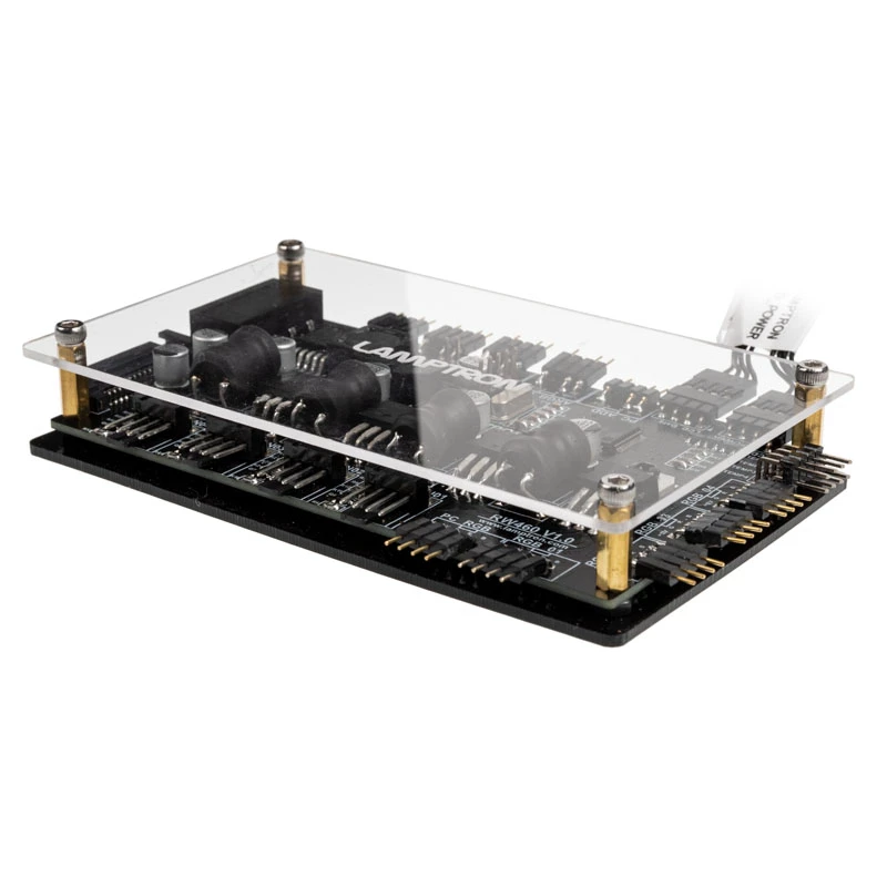 Ventilaatori ja RGB kontroller Lamptron RW460 vesijahutussüsteemidele — must