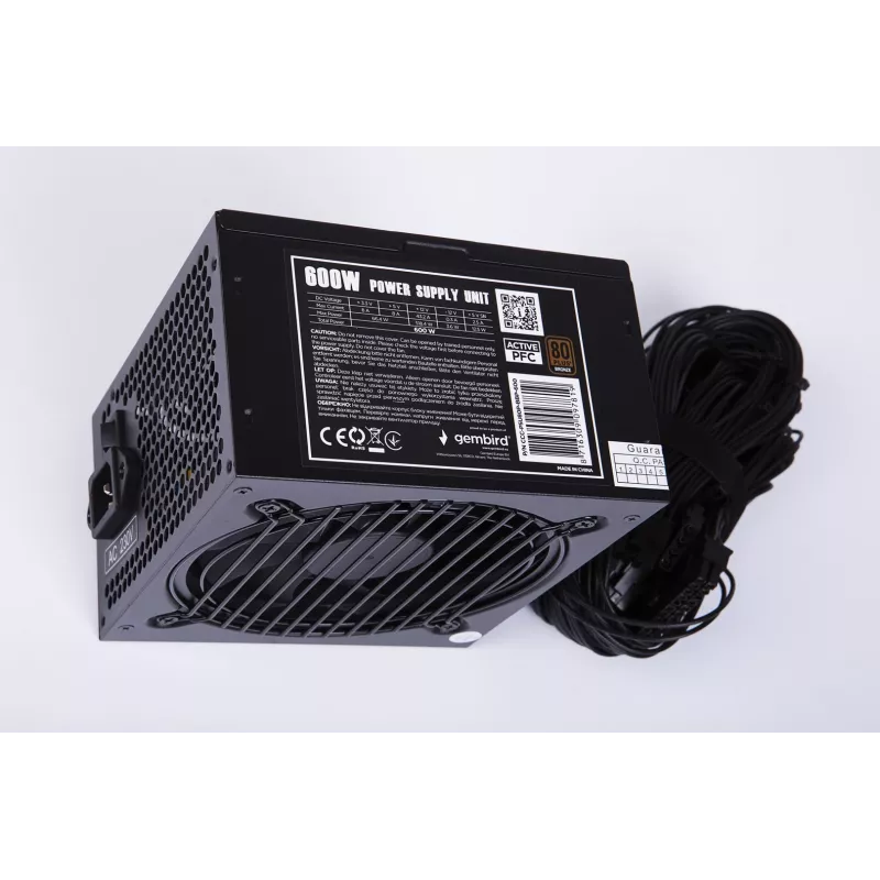 Toiteplokk ATX 80+Bronze 600W aktiivne PFC, 12 cm ventilaator