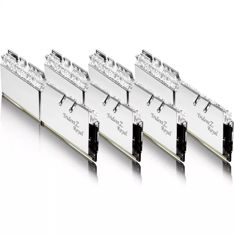 DIMM 64 GB DDR4-3600 (4x 16 GB) Quad-Kit, mälu hõbedane, F4-3600C16Q-64GTRSC, Trident Z Royal, INTEL XMP