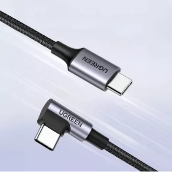 Ugreen USB-C (sirge) / USB-C (nurgeline) PD QC 60W 3A 0.5m US255 (hall)