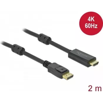 Delock Aktives DisplayPort 1.2 zu HDMI Kabel 4K, 60Hz, 2m