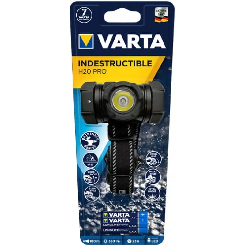 Pealamp Varta INDESTRUCTIBLE H20 PRO Must LED 350 lm