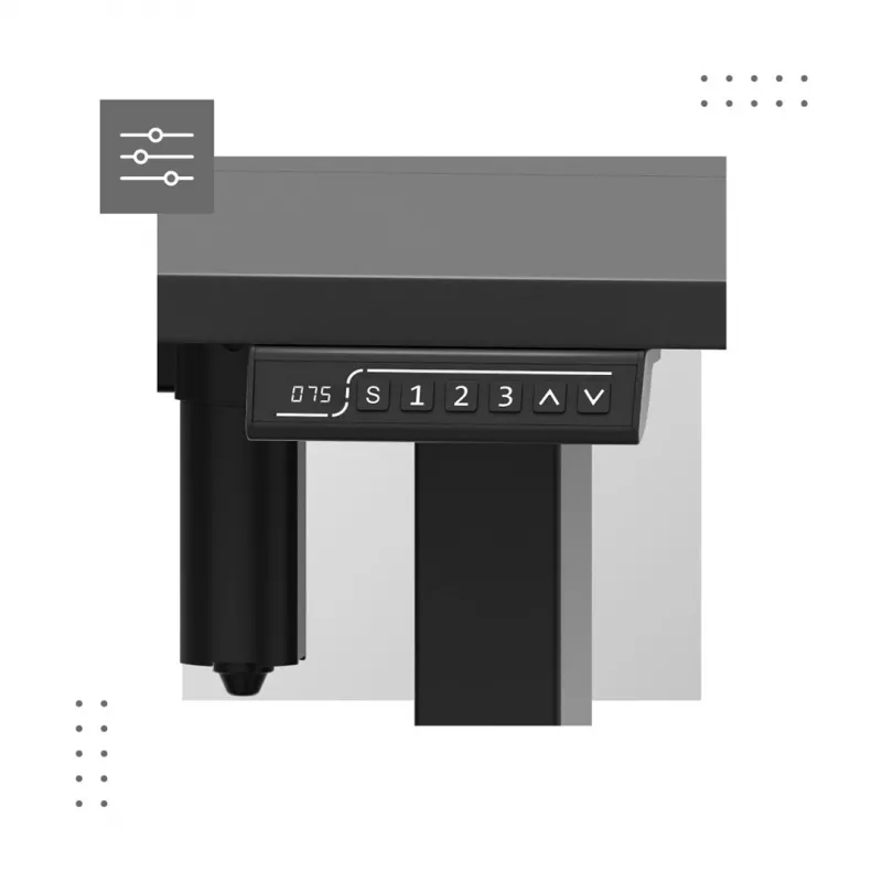 Elektriline reguleeritava kõrgusega mängulaud Mark Adler MA-Leader 7.6 Must — 160×80 cm, 72–118 cm, max 70 kg
