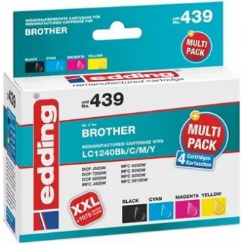 edding printer cartridges EDD-439 Must, tsüaan, magenta, kollane Ühilduv with brother LC-1240BK/C/M