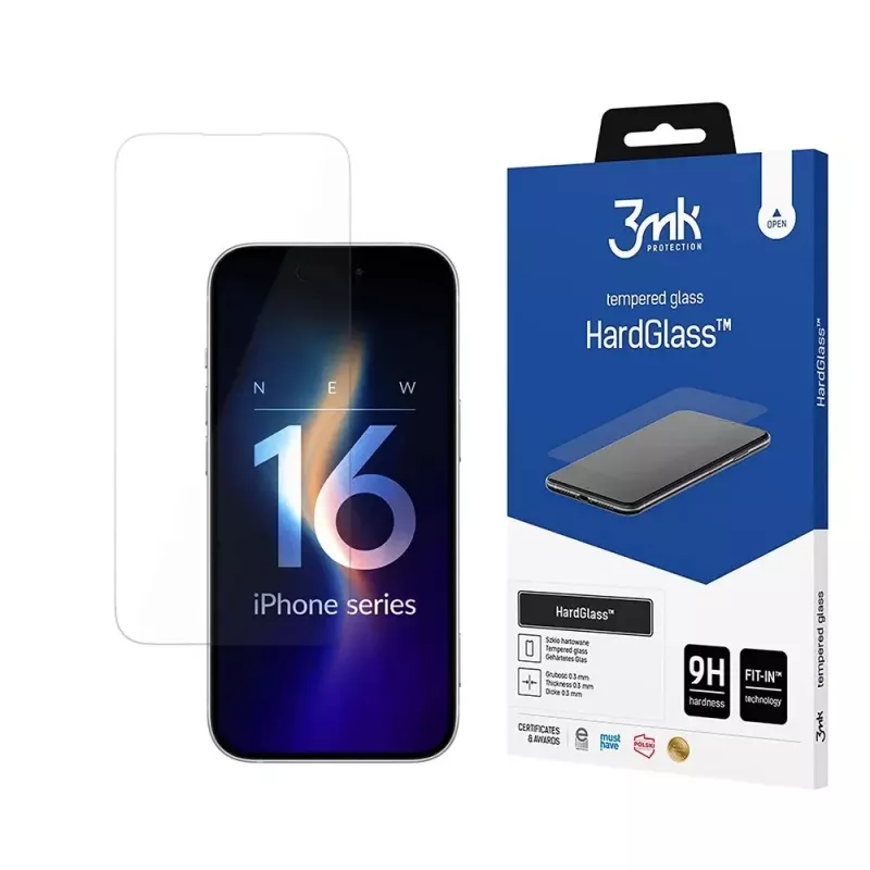 3MK HardGlass Clear ekraanikaitse Apple iPhone 16 Pro Löögikindel Kriimustuskindel