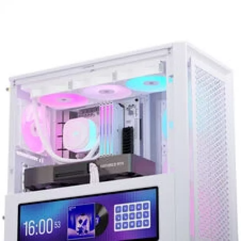 Corsair FRAME 4000D LCD RS PC-korpus, Midi-Tower, ATX, ARGB, karastatud klaas - valge