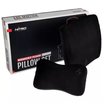 Mäluvahust padjakomplekt nitro concepts NC-PST-MF-001 — Must, ergonoomilised mäluvahust tugipadjad (komplekt)