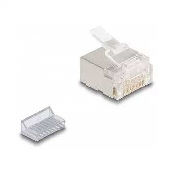 DeLOCK RJ45 modulaarpistik Cat.6A õhukesele ja lamedale kaablile, 100 tk komplekt