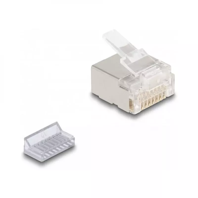 DeLOCK RJ45 modulaarpistik Cat.6A õhukesele ja lamedale kaablile, 100 tk komplekt