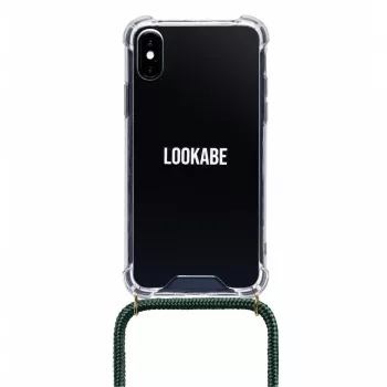 Telefoni kaelakee ümbris Lookabe iPhone X / Xs jaoks — kuldne rohelise rihmaga