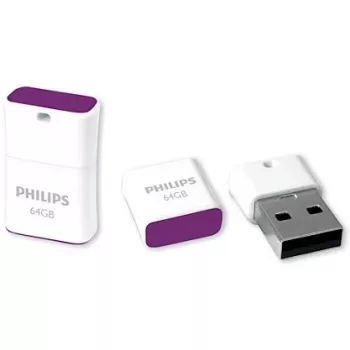 Philips FM64FD85B/00 USB-mälupulk 64 GB USB Type-A 2.0 Lilla, Valge