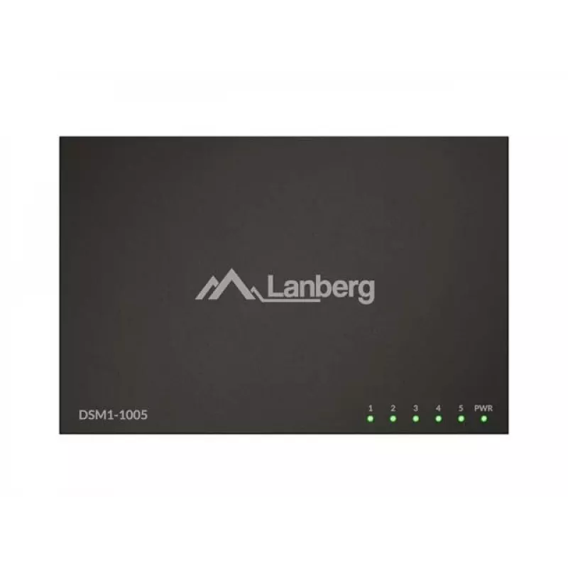 Võrgukommutaator LANBERG DSM1-1005 5x 1 Gb/s haldamata töölaua, metallkorpuses, 12V