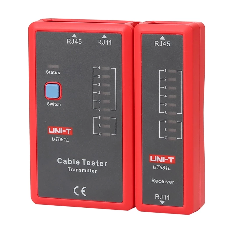 Võrgukaabli tester Unit UT681L RJ45 ja RJ11 pistikutele, järjepidevuse ja juhtmestuse kontroll
