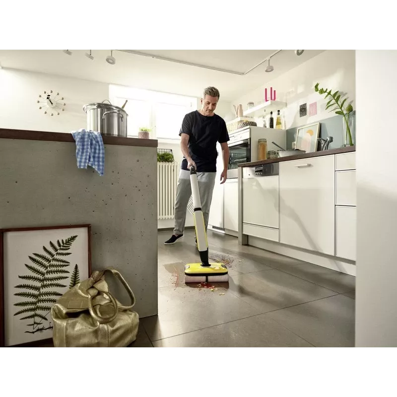 Kärcher FC 7 Cordless Electric broom Battery Dry&wet Bagless Hõbedane, kollane