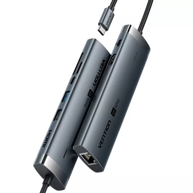 Vention USB-C 8-ühes 4K 60Hz 100W dokkimisjaam