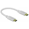 Delock - USB-C / toitekaabel - 24-kontaktiline USB-C (M) kuni 24-kontaktiline USB-C (M) - 5 A - 15cm - USB-toiteallikas (100 W), toetab Power Delivery 2,0 - Valge (85357)