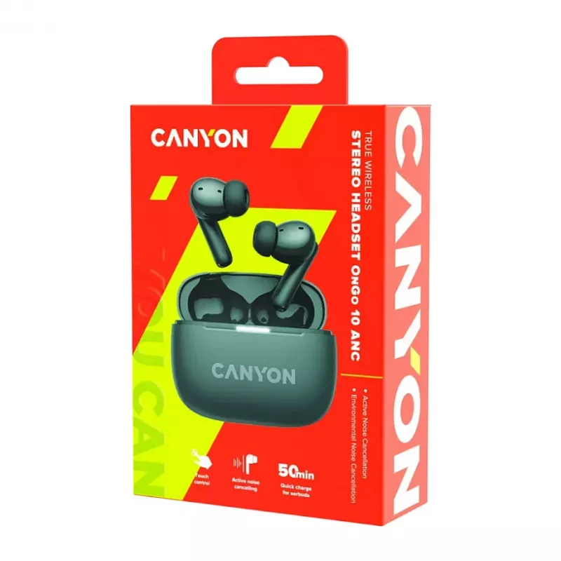 Canyon CNS-TWS10BK Kõrvaklapid ja peakomplekt True Wireless Stereo (TWS) kõrvasisesed kõned/muusika/sport/igapäevane kasutamine USB Type-C Bluetooth must (CNS-TWS10BK)