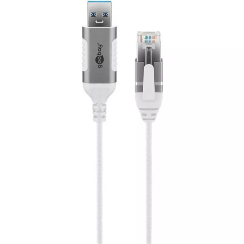 Goobay Ethernet-kaabel USB-A 3.0 RJ45-le õhuke 2 m - ühendab ruuteri, modemi või (74379)