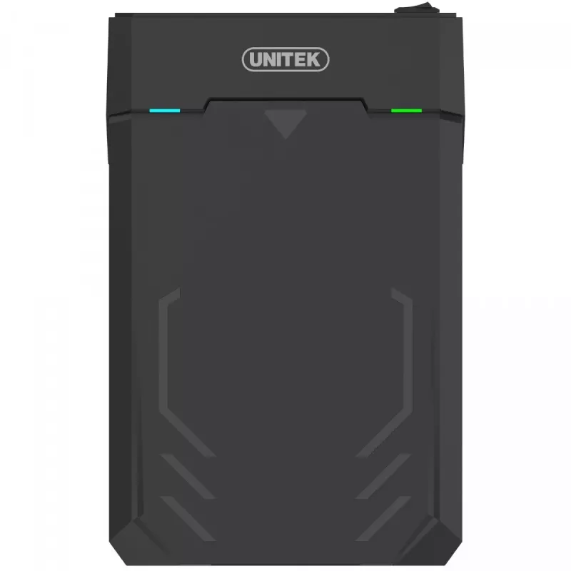 HDD/SSD-korpus Unitek Y-3035 — 2,5/3,5-tolline SATA, USB 3.2 Gen 1 (USB Type-B), 6 Gbit/s, must, vahelduvvooluadapter