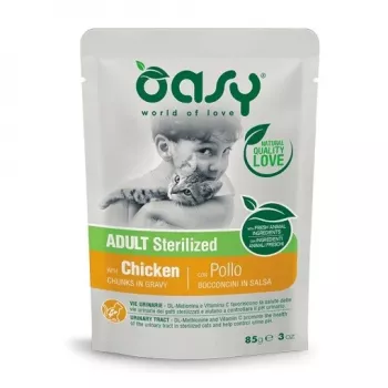 Oasy tükid kastmes täiskasvanud steriliseeritud kana 85g