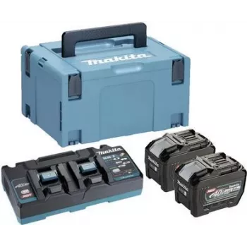 MAKITA 191Y97-1 - Toiteallikakomplekt sobib XGT-seadmetele (40V XGT liitium-ioon | koosneb 2x BL4080F akust 8,0 Ah, DC40RB kahepesalisest kiirlaadijast, kandekastist) (191Y97-1)