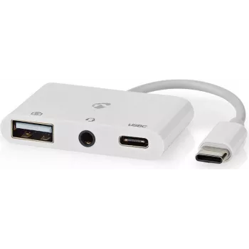 Nedis CCGB64790WT01 sülearvuti dokkimisjaam ja pordireplikaator Juhtmega USB 2.0 USB-C Valge (CCGB64790WT01)