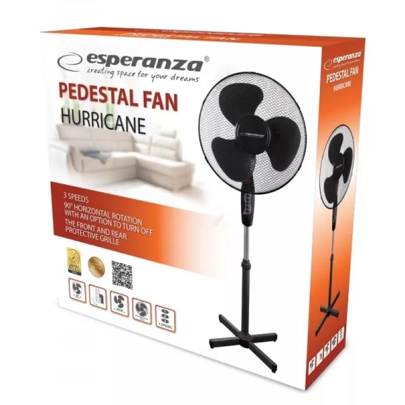 Esperanza EHF001KK majapidamisventilaator, must