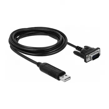 Jadakaabel DeLOCK 66282 Must 1,8 m RS-232 USB Type-A
