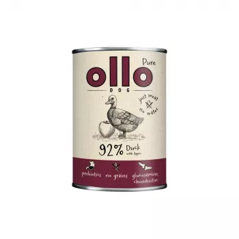 OLLO Pure Duck õunaga - märg koeratoit - 400g