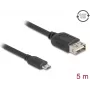 USB-kaabel DELOCK 81521 — USB 2.0, Micro‑USB B → USB A, 5 m, must