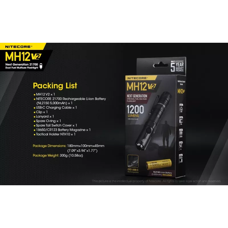 Käsilamp Nitecore MH12 V2 Must