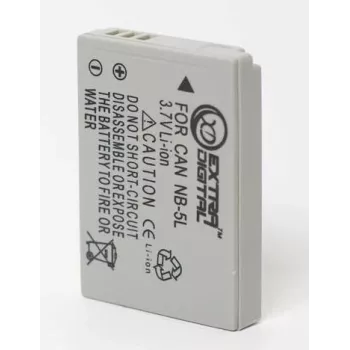 Taaslaetav aku extra digital NB-5L 3.7V 1000mAh ühilduvatele kompaktkaameratele ja seadmetele
