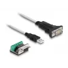 DeLOCK 63465 jadakaabel must läbipaistev 1,8 m USB tüüp-A DB-9