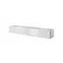 TV-alus cama meble SLIDE 200 — 2000×400×300 mm, valge läikiv MDF pealispind, valge raam