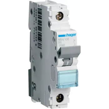 Kaitselüliti Hager NBN106 1P, 6 A, 50–60 Hz, 17,5 mm lai
