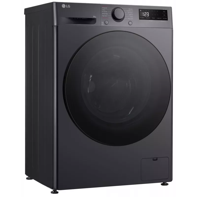 Pesumasin LG F2WR508S2M — eestlaetav, 8 kg, 1200 p/min, A-klassi tõhusus, 60×48 cm, LED-ekraan, kesköö must