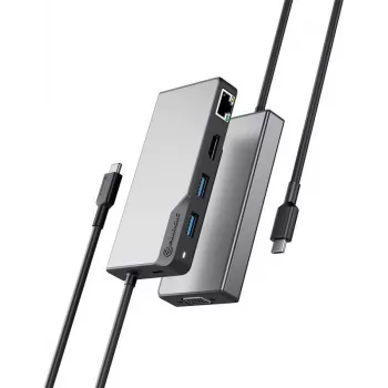 ALOGIC USB-C Fusion MAX 6-in-1 Hub V2 - dokkimisjaam - USB-C 3,1 Gen 1 - VGA, HDMI - 1GbE (UCFUPRGVV2-SGR)