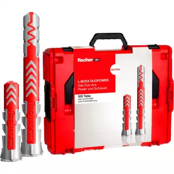 L-BOXX 102 DuoPower, seinapistik helehall/punane, 910-osaline