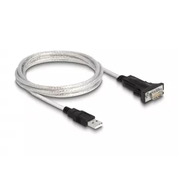 DeLOCK 63465 jadakaabel must läbipaistev 1,8 m USB tüüp-A DB-9