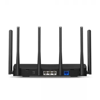 Lauaruuter MERCUSYS MR47BE — kolmeribalane Wi‑Fi 7 (2,4/5/6 GHz), 9300 Mbps, 3× RJ‑45, 2,5GbE, 6 välist antenni
