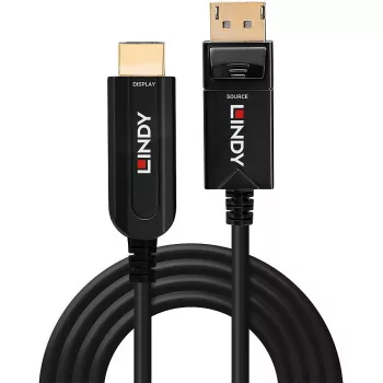 Lindy 10 m fiiberoptiline hübriidkaabel DisplayPort 1.2 – HDMI 18G
