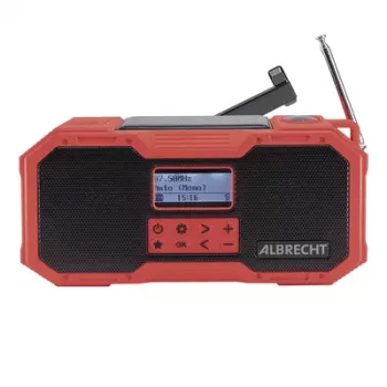 Albrecht DR 112 DAB+ välistingimustes käsitsi väntatav raadio UKW, SOS, taskulamp, päikeseenergia, akupank (27911)
