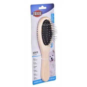 Dog Brush Trixie 2315 Wood double-sided nylon bristles, wooden handle, 225×55 mm