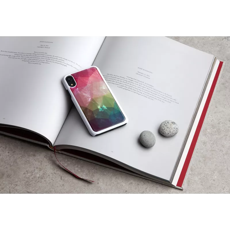 Nutitelefoni ümbris iKins iPhone XR jaoks – vee-lille disain, valge