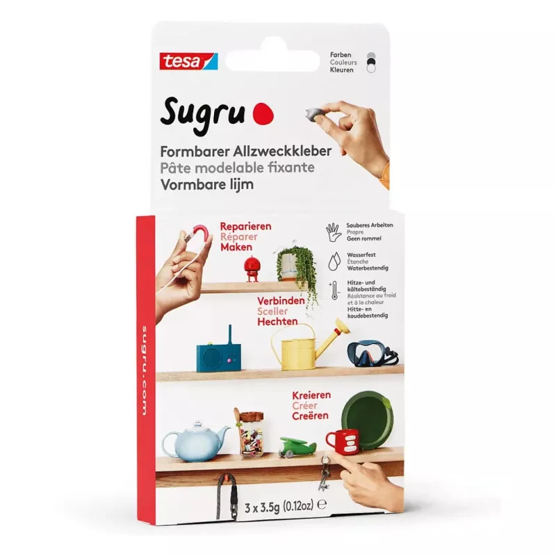 Tesa Sugru vormitav universaalne liim 3 tk must