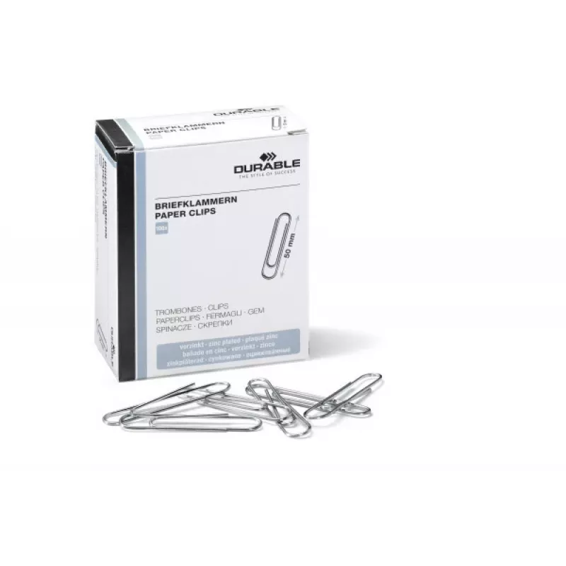 Metallist kirjaklambrid Durable 122425, 100 tk