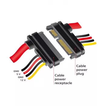 SATA kaabel DeLOCK 83803 0,3 m SATA 22 kontakti must punane kollane