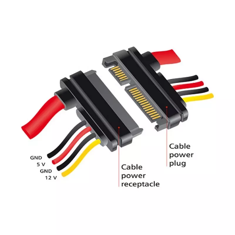 SATA kaabel DeLOCK 83803 0,3 m SATA 22 kontakti must punane kollane