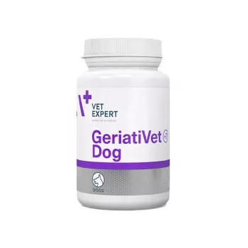Toidulisand VETEXPERT GeriatiVet Dog 45 kapslit — vanematele koertele, tabletivorm, sobib kõikidele tõugudele, säilitusaine- ja gluteenivaba